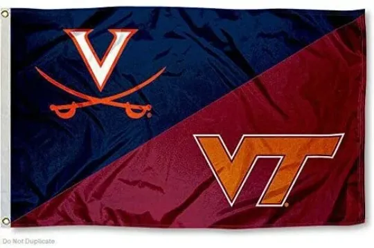 Virginia Cavaliers vs Virginia Tech Hokies House Flag