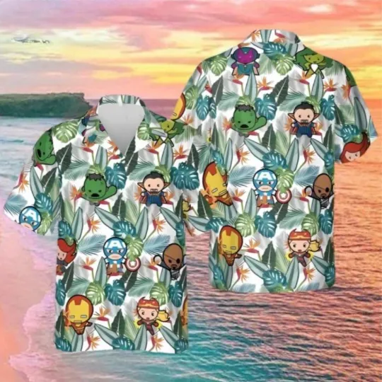 Discover Marvel Avengers Beach Holiday Tropical Leaves Summer Aloha Hawaiian Shirt