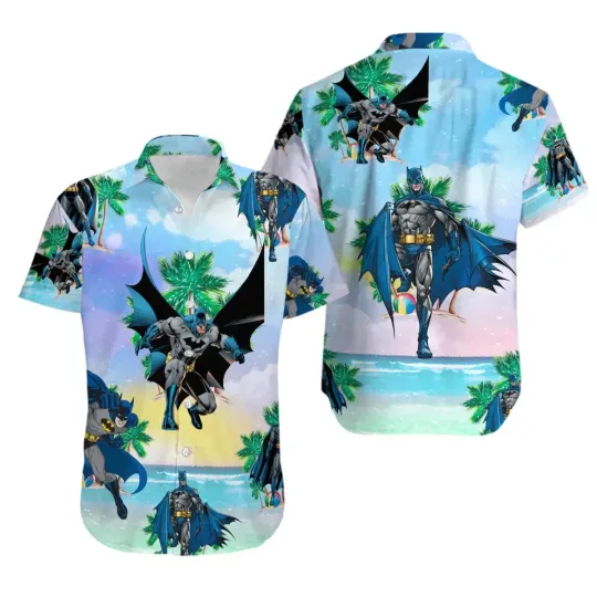 DC Batman Pastel Beach Tropical Aloha Summer Hawaiian Shirt