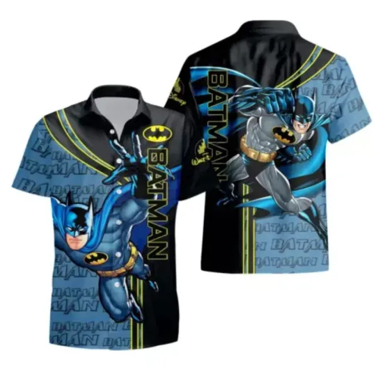 Discover DC Batman Text Punch Tropical Aloha Summer Hawaiian Shirt