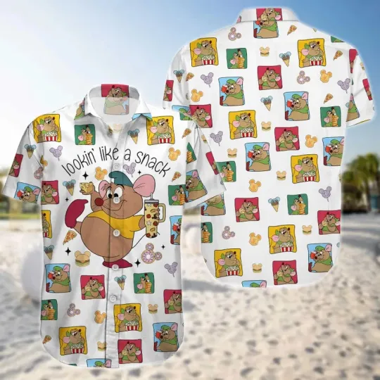 Discover Disney Cinde Mouse Lookin’ Like A Snack Foodie Summer Aloha Hawaiian Shirt