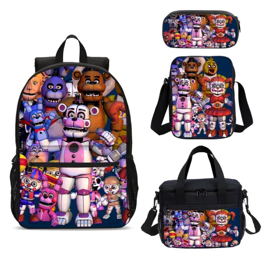 Discover Five Nights At Freddy's Girls Kids School Backpack Cooler Lunch Bag Pen Case Lot