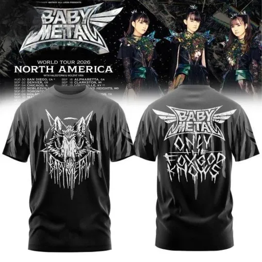 Discover Babymetal World Tour 2026 North America Shirt
