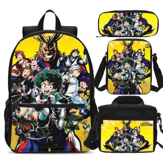 Discover Hero Anime Anime Kids School Backpacks Cooler Lunch Bag Pen Case Value Lot
