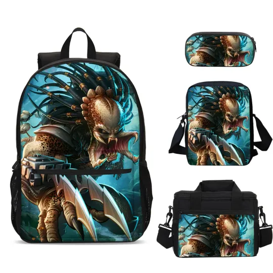 Discover Aliens Vs Predator Kids Big School Backpack Lunch Bag Pen Case Shoulder Bag Lot