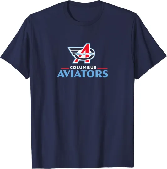 Discover Columbus Aviators Lockup Logo T-Shirt United Football League