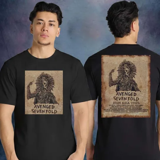 Discover Avenged Sevenfold 2026 Asia Tour Schedule Unisex Double Sided T-Shirt