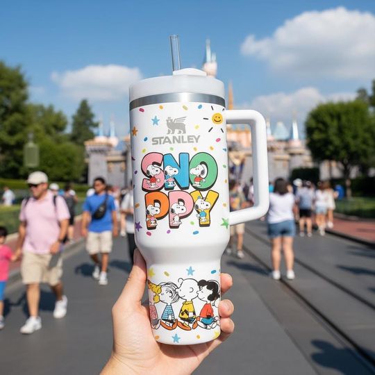 Discover White Cartoon Puppy Dog 40oz /30oz Tumbler Stainless Steel Insulated Travel Mug