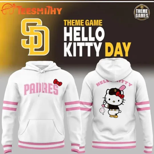 Discover Padres 2026 Hello Kitty Day 3D Hoodie