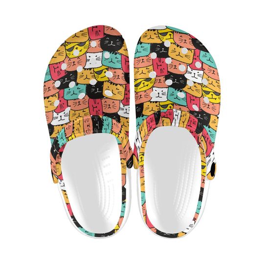 Discover Kitty Cat Printed Clogs, Cute Cat Lover Casual Shoes for Women and Men, Kitten Printed Everyday Sandals, Lightweight Comfy Shoes