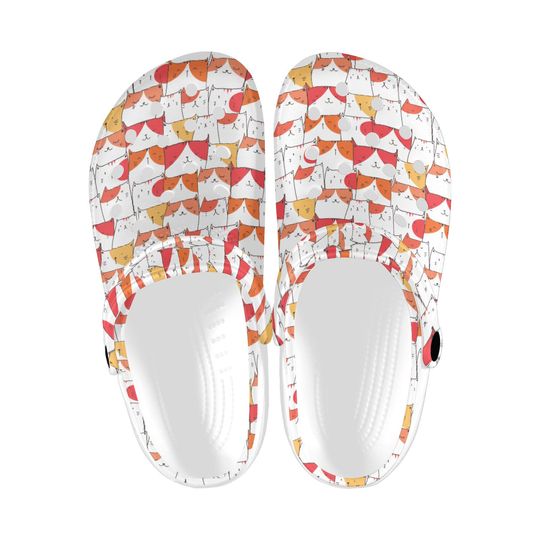 Discover Kitty Cat Printed Clogs, Cute Cat Lover Casual Shoes for Women and Men, Kitten Printed Everyday Sandals, Lightweight Comfy Shoes