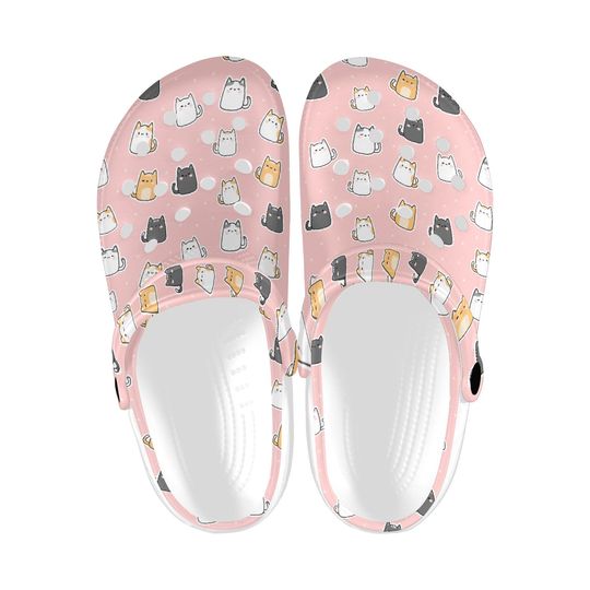 Discover Kitty Cat Printed Clogs, Cute Cat Lover Casual Shoes for Women and Men, Kitten Printed Everyday Sandals, Lightweight Comfy Shoes