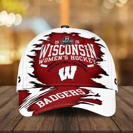 Discover Badgers 2026 Women’s Hockey National Champions Baseball Cap