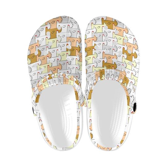 Discover Chickens Printed Unisex Clogs, Cute Farm Animal Pattern Sandals, Casual Everyday Footwear, Casual Travel Shoes, Hen Lover Gift