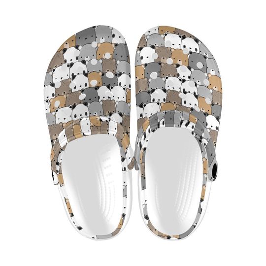 Discover Bears Printed Unisex Clogs, Cute Animal Pattern Sandals, Casual Everyday Footwear, Casual Travel Shoes, Bear Lover Gift