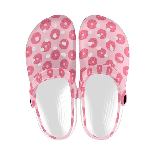 Discover Donuts Food Printed Clogs, Foodie Unisex Slip-On Clogs, Sweets All-Over-Print Sandal Shoes, Aesthetic Casual Lightweight Footwear