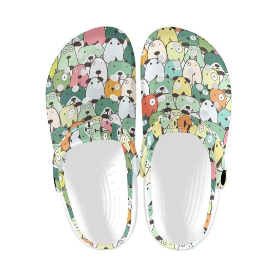 Discover Puppy Dogs Printed Clogs, Cute Animal Pattern Sandals, Casual Everyday Footwear, Casual Travel Unisex Shoes, Dog Lover Gift