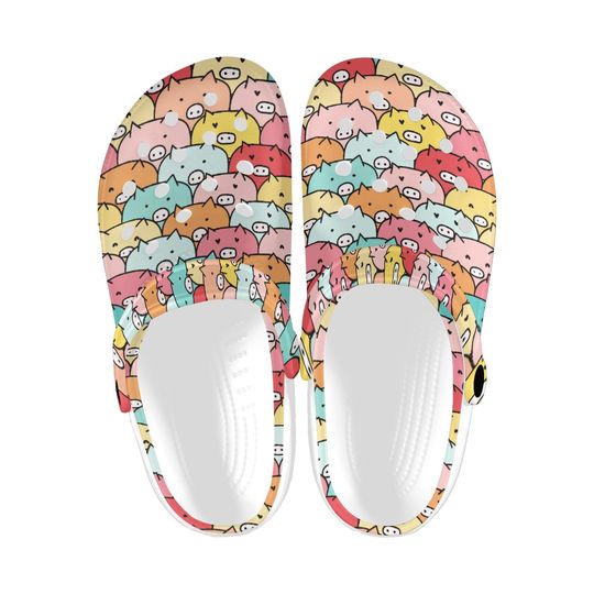 Discover Cartoon Pigs Printed Unisex Clogs, Cute Animal Pattern Sandals, Casual Everyday Footwear, Casual Travel Shoes, Pigs Lover Gift