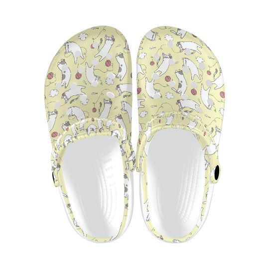Discover Kitty Cat Printed Clogs, Cute Cat Lover Casual Shoes for Women and Men, Kitten Printed Everyday Sandals, Lightweight Comfy Shoes