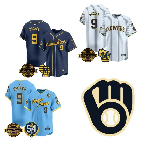 Discover Men's/Youth Brewerss Bob Uecker #9 City Connect Commemorative Printed Jersey