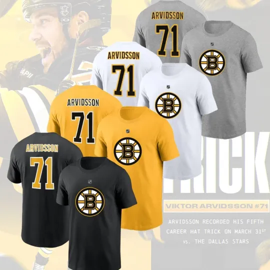 Discover Viktor #71 Arvidsson Boston B Team 2026 Name & Number Players Gift