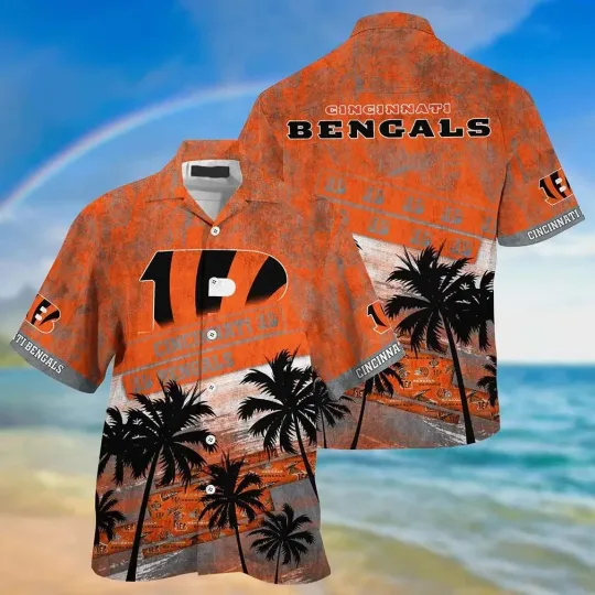 Discover Cincinnati Football Team Bengalss Cracked Tropics Hawaiian Shirt, Unisex Adults,