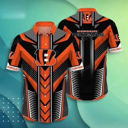 Discover Cincinnati Football Team Bengalss Victory Stripes Hawaiian Shirt, Unisex Adults,