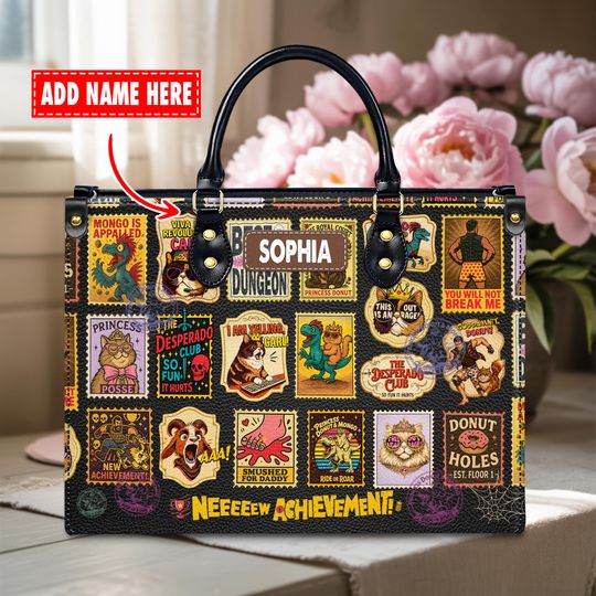 Discover Personalized Outrage Leather Handbag with Custom Name, Dungeon Crawler Carl Bag, Book Lovers Gift