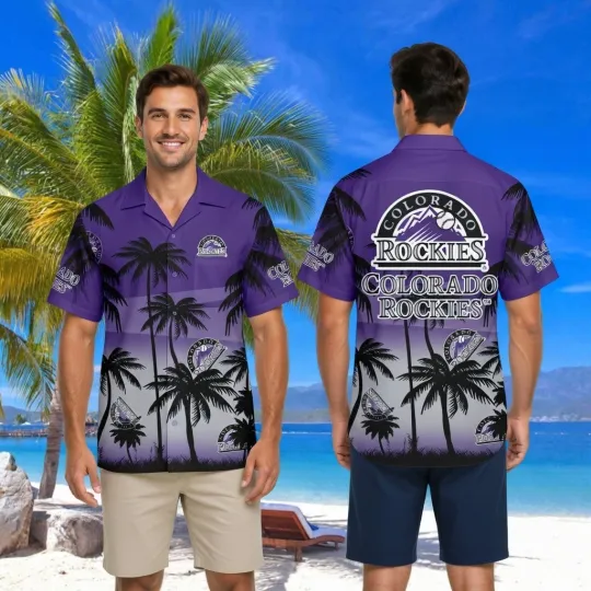 Discover Purple Black Coconut Tree Hawaiian Shirt Aloha Shirt Tropical Beach