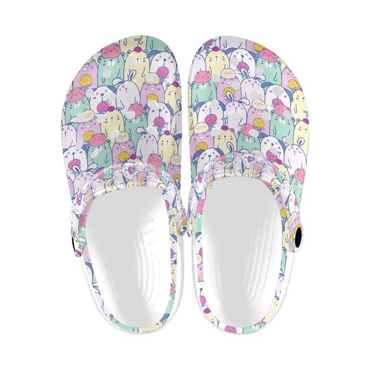 Discover Bunny Rabbits Printed Unisex Clogs, Easter Theme Slip-On Shoes, Aesthetic Casual Footwear, Trendy Summer Sandals, Easter Gifts