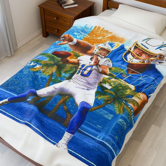 Discover Justin Herbert Chargers Plush Blanket - Soft Decorative Throw