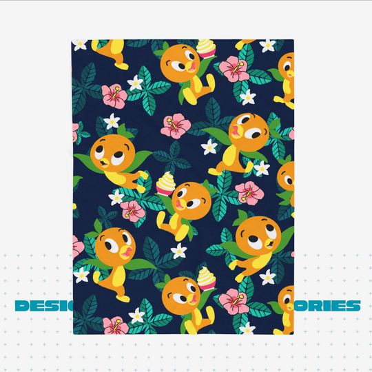 Discover Orange Disney Parks Bird Velveteen Plush Blanket | Snuggle Throw, Stroller Lap Cozy