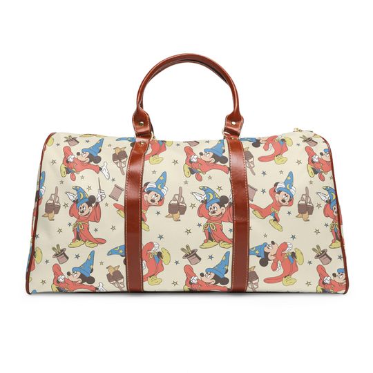 Discover Sorcerer Mickey Duffle Bag, Waterproof Travel Bag, Weekend & Overnight Bag, Disney Luggage, Holiday Travel