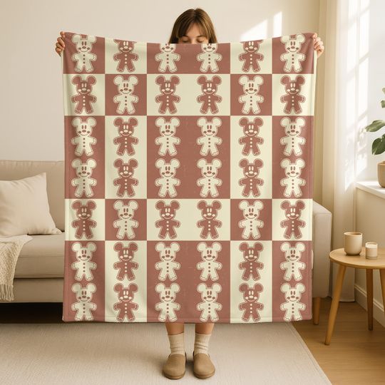 Discover Disney Gingerbread Biscuit Sweets Throw Blanket, Christmas Gift for Kid, Christmas&nbsp;Gift, Disney Travel Blanket