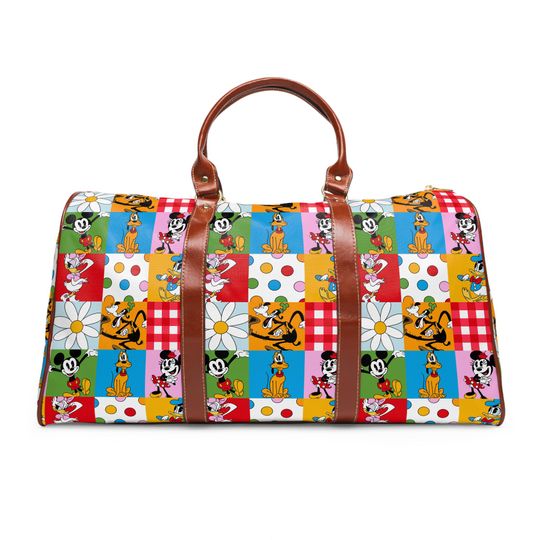 Mickey and Minnie Waterproof Duffle Bag, Travel Weekend Bag, Disney Luggage, Holiday Travel Bag