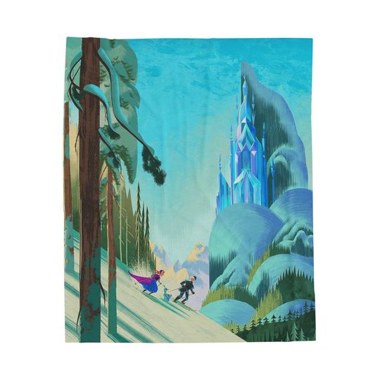 Discover Disney Fro.zen Abstract Colorful Velveteen Plush Blanket