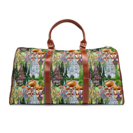 Disney Castles Waterproof Duffle Bag, Travel Overnight Weekender Bag