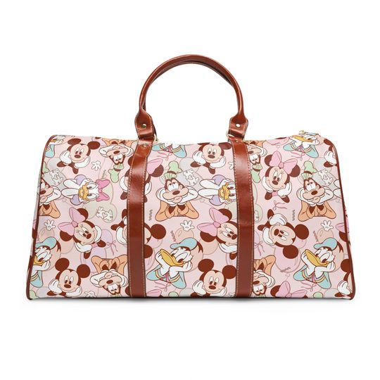 Discover Mickey and Friends Waterproof Travel Duffle Bag, Weekender, Overnight Bag, Disney Luggage