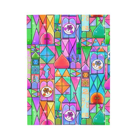 Discover Small World Colorful Velveteen Plush Blanket