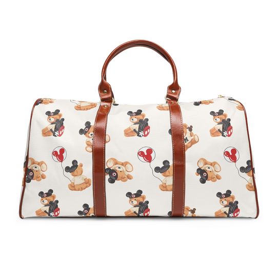 Mickey Bear Waterproof Duffle Bag, Overnight Weekend Travel Bag, Disney Luggage