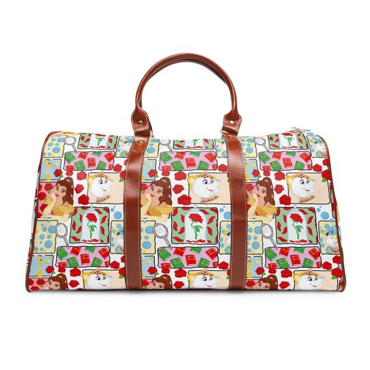 Discover Beauty and the Beast Waterproof Duffle Bag, Weekend Travel Bag, Disney Luggage, Overnight and Holiday Bag