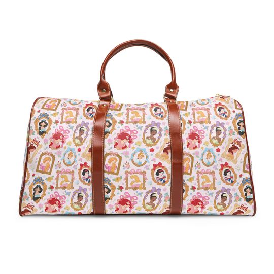 Discover Disney Princess Waterproof Duffle Bag, Travel Overnight Weekend Bag, Disney Luggage, Holiday Weekender