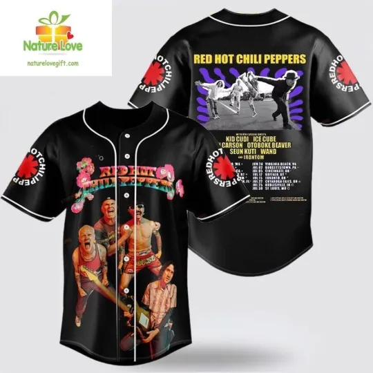Discover Red Hot Chili Peppers 2026 Tour Baseball Jersey Shirt