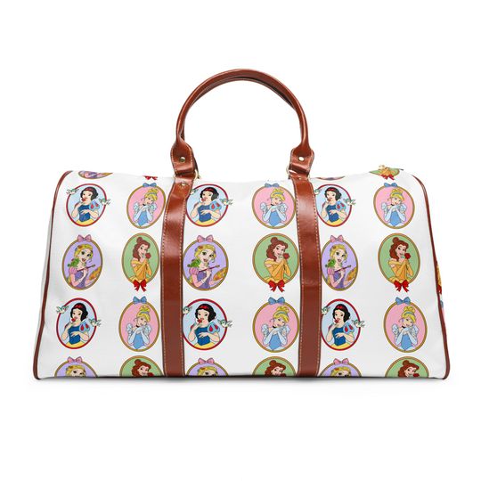Discover Disney Princess Waterproof Duffle Bag, Travel Overnight Weekender Bag for Kids