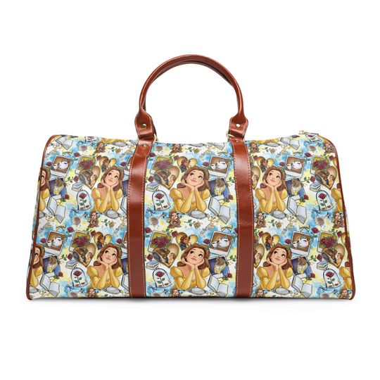 Discover Beauty and the Beast Waterproof Duffle Bag, Weekend Travel Bag, Disney Luggage, Overnight Bag