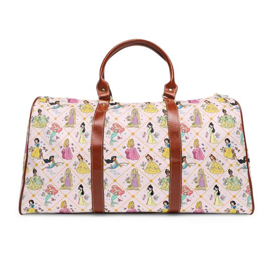 Discover Disney Princess Waterproof Duffle Bag, Overnight & Weekend Travel Bag, Disney Luggage, Holiday Bag