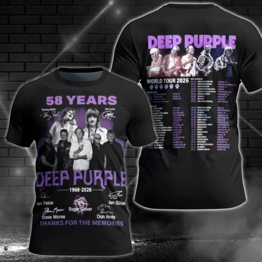 New Deep Purple 58 year 2026 Gift For Fans S-6XL 3D T-shirt SS3261