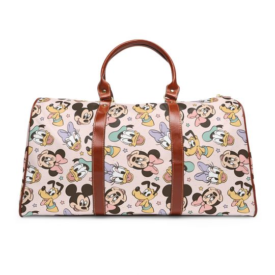 Mickey and Friends Waterproof Travel Duffel Bag Overnight Weekender Disney Luggage