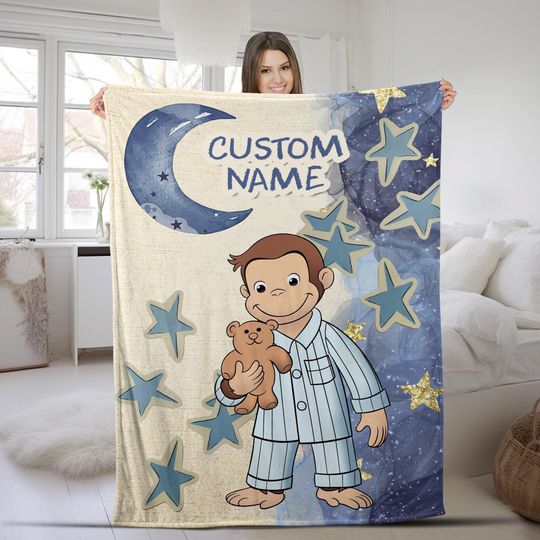 Discover Personalized Curious George Blanket Curious George Blanket | Curious George Birthday Gifts | Curious George Blanket Couch Sofa G5SN09