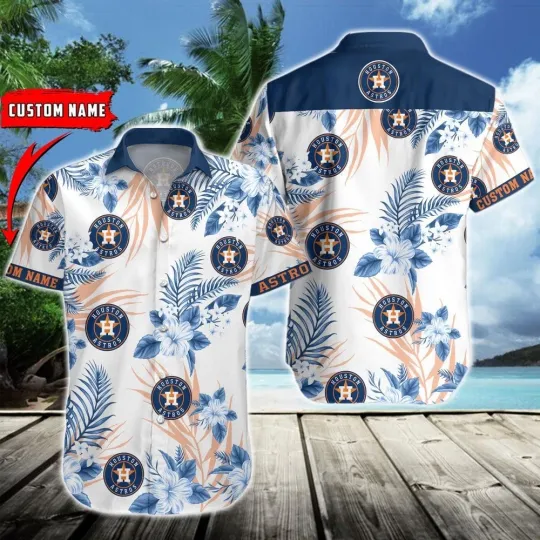 Houston Baseball Team Astross Hawaiian Button Down Shirt Unisex Adults S-5XL